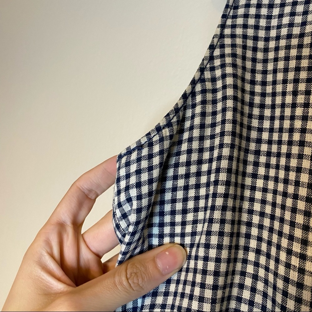 ANTHROPOLOGIE blue and white gingham Camellia collared shirt dress 4 - Picture 8 of 14